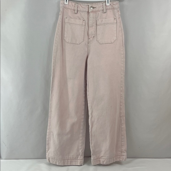 Rolla's Sailor Retro 80's Pink High-Rise Wide-Flare Aussie Jeans Size 25 - Picture 1 of 15